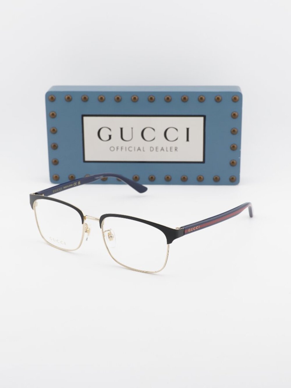 Gucci GG0934OA 005 Rectangle Eyeglasses 56mm - Gold / Black